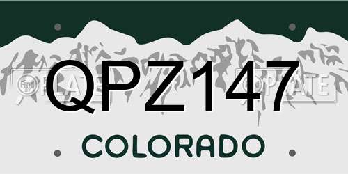 QPZ147 Colorado License Plate