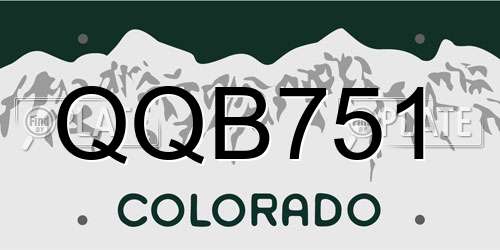 QQB751 Colorado License Plate