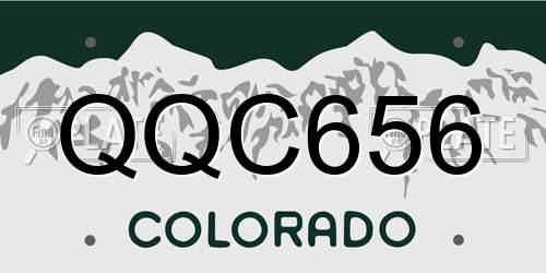 QQC656 Colorado License Plate