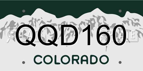 QQD160 Colorado License Plate