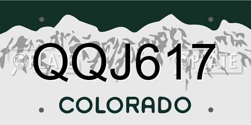 QQJ617 Colorado License Plate