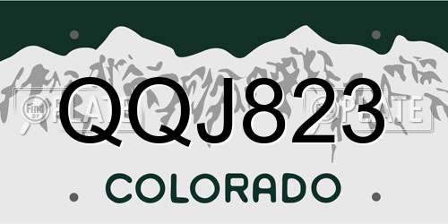 QQJ823 Colorado License Plate