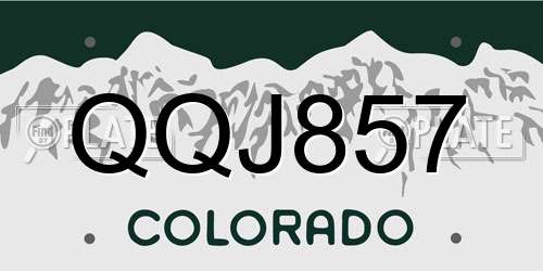 QQJ857 Colorado License Plate
