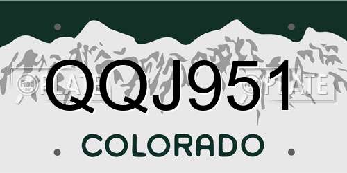 QQJ951 Colorado License Plate