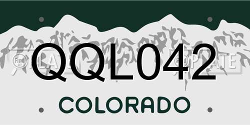 QQL042 Colorado License Plate