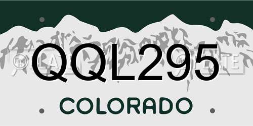 QQL295 Colorado License Plate
