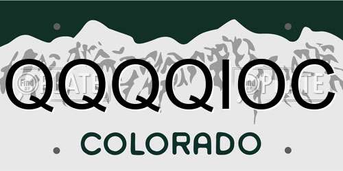 QQQQIOC Colorado License Plate