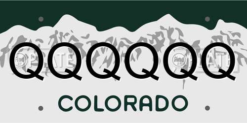 QQQQQQ Colorado License Plate