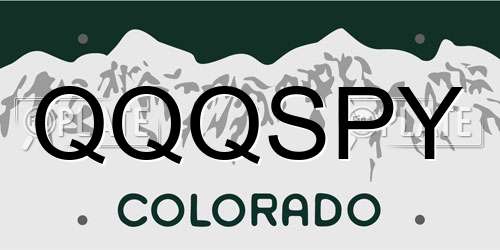 QQQSPY Colorado License Plate