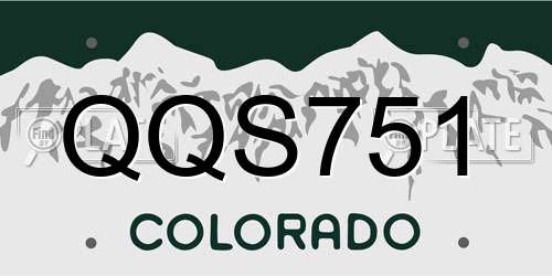 QQS751 Colorado License Plate