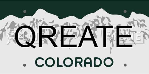 QREATE Colorado License Plate