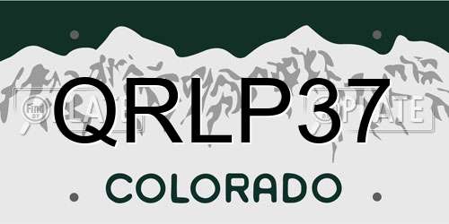 QRLP37 Colorado License Plate