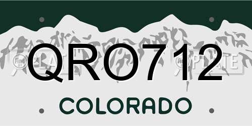 QRO712 Colorado License Plate