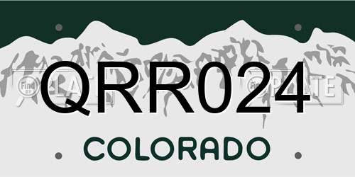 QRR024 Colorado License Plate