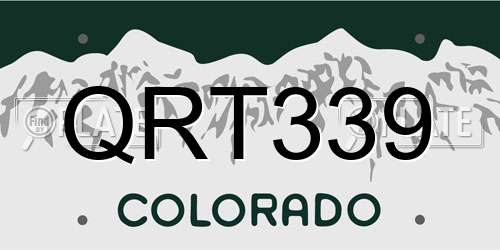 QRT339 Colorado License Plate