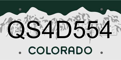 QS4D554 Colorado License Plate