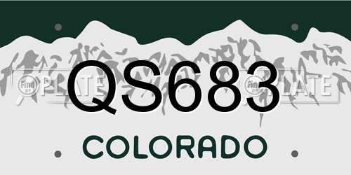 QS683 Colorado License Plate