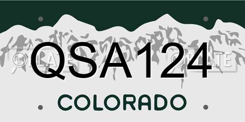 QSA124 Colorado License Plate