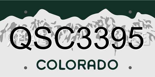 QSC3395 Colorado License Plate