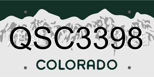 QSC3398 Colorado License Plate