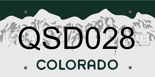 QSD028 Colorado License Plate