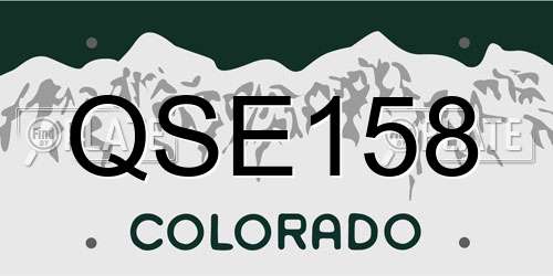 QSE158 Colorado License Plate