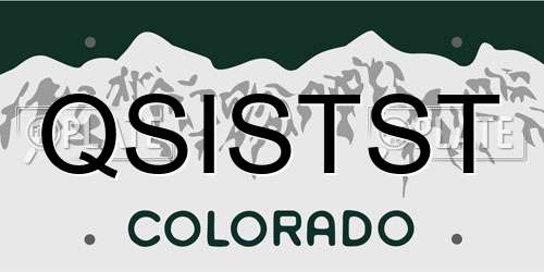 QSISTST Colorado License Plate