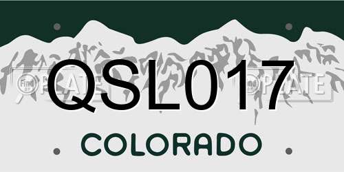 QSL017 Colorado License Plate