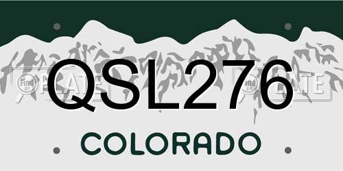 QSL276 Colorado License Plate