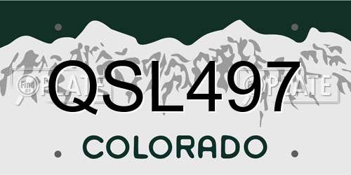QSL497 Colorado License Plate