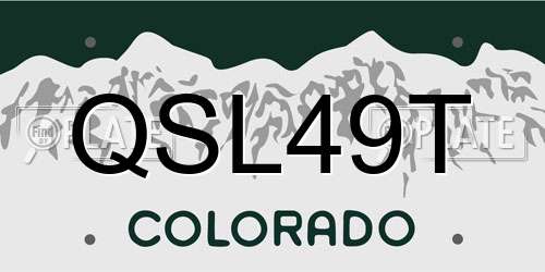 QSL49T Colorado License Plate