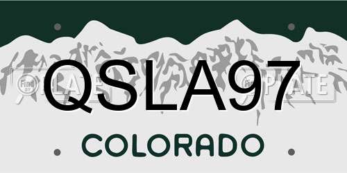 QSLA97 Colorado License Plate