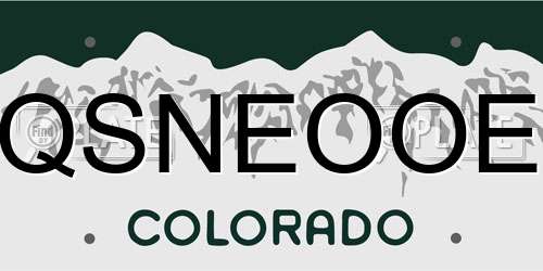 QSNEOOE Colorado License Plate