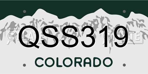 QSS319 Colorado License Plate