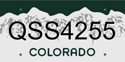 QSS4255 Colorado License Plate