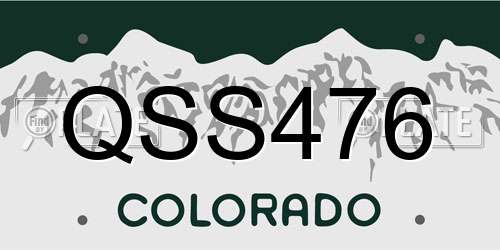 QSS476 Colorado License Plate