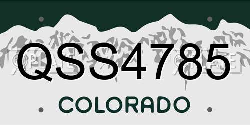 QSS4785 Colorado License Plate