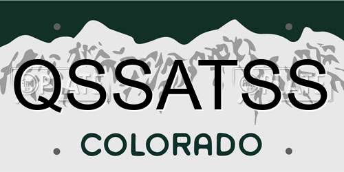 QSSATSS Colorado License Plate