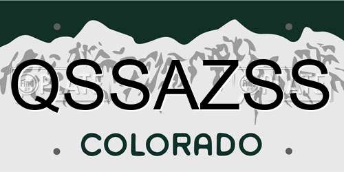 QSSAZSS Colorado License Plate