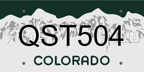 QST504 Colorado License Plate