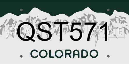 QST571 Colorado License Plate