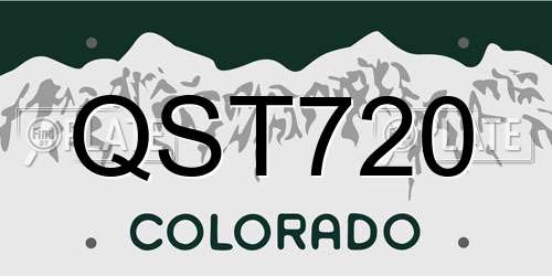 QST720 Colorado License Plate