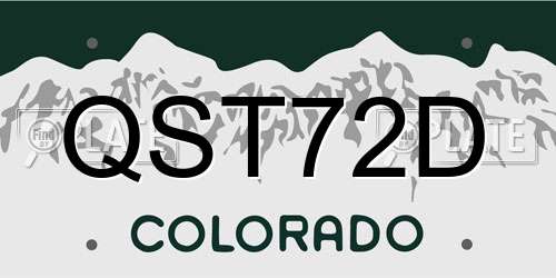 QST72D Colorado License Plate