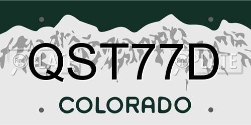 QST77D Colorado License Plate