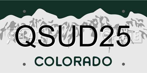QSUD25 Colorado License Plate