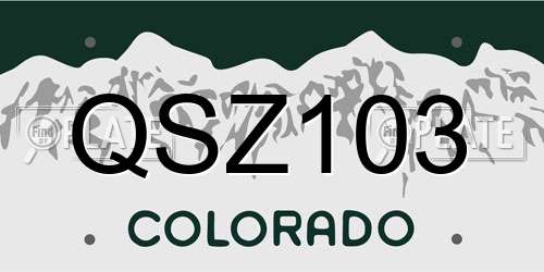 QSZ103 Colorado License Plate