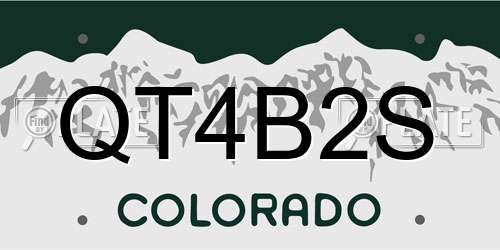 QT4B2S Colorado License Plate