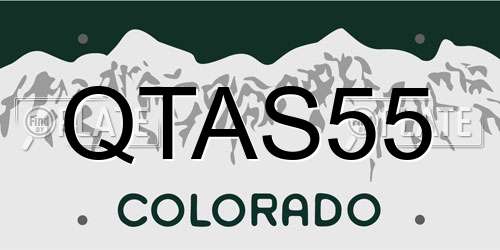 QTAS55 Colorado License Plate