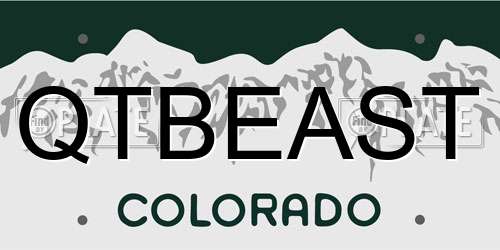 QTBEAST Colorado License Plate