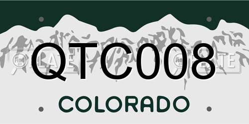 QTC008 Colorado License Plate
